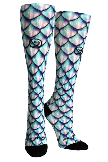 Crazy Compression Mermaid 3D Aqua - (Standard & Extra Wide)