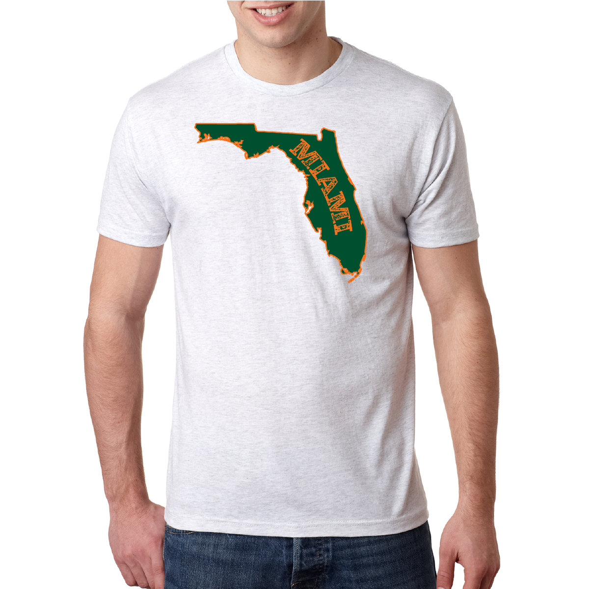 Saltwater Born Miami Orange and Green Soft Tee