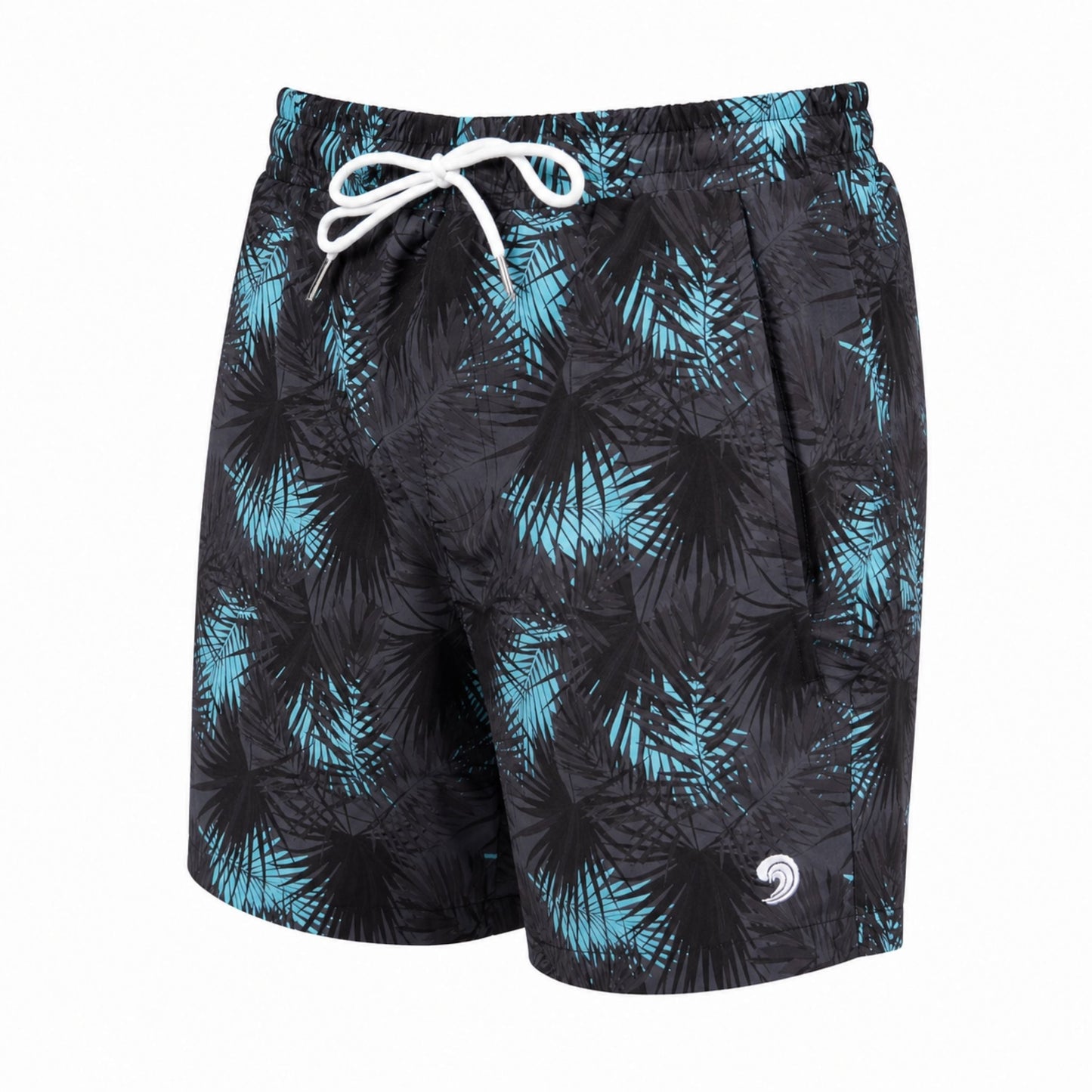 Dry Pocket Midnight Palms - Waterproof Pocket Swim Shorts - Athletic Liner
