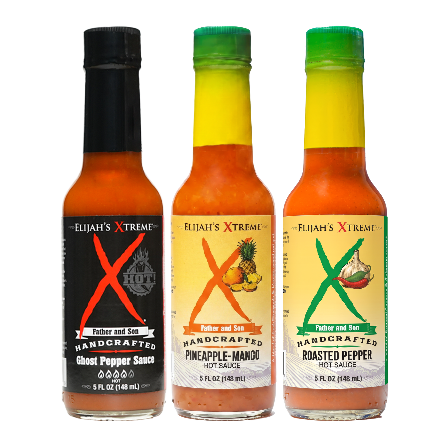 Elijah's Xtreme Mild & Hot Trio Hot Sauce Set