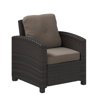 Balkene Home Miles Mocha Finish Outdoor Wicker Club Chair