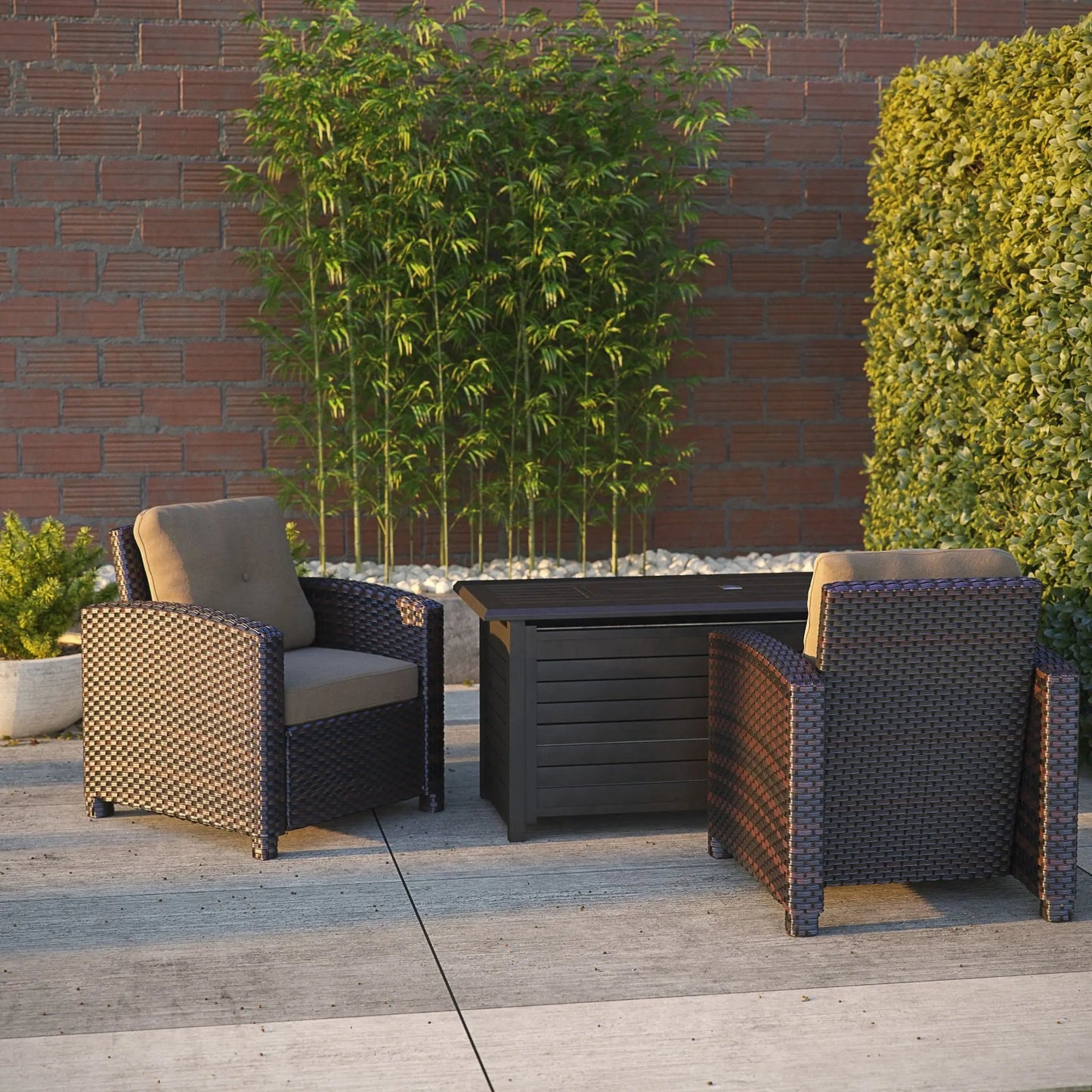 Balkene Home Miles Mocha Finish Outdoor Wicker Club Chair