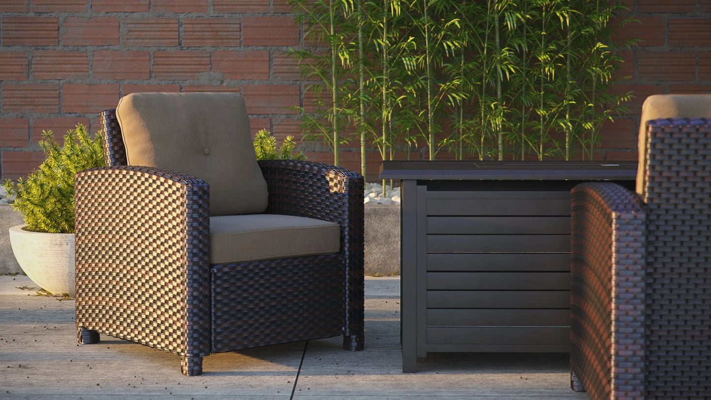 Balkene Home Miles Mocha Finish Outdoor Wicker Club Chair