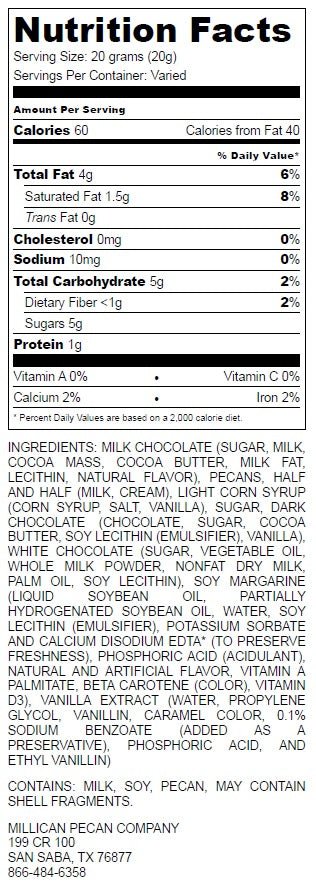 Millican Pecan  - Combination 3-Chocolate Caramillicans - Gift Box