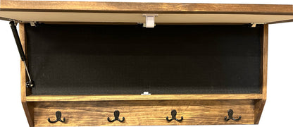 Bellewood Designs - Moose Hunting Hidden Gun Storage Coat Rack Concealment Shelf with Hooks for Coats, Bags, & Hats