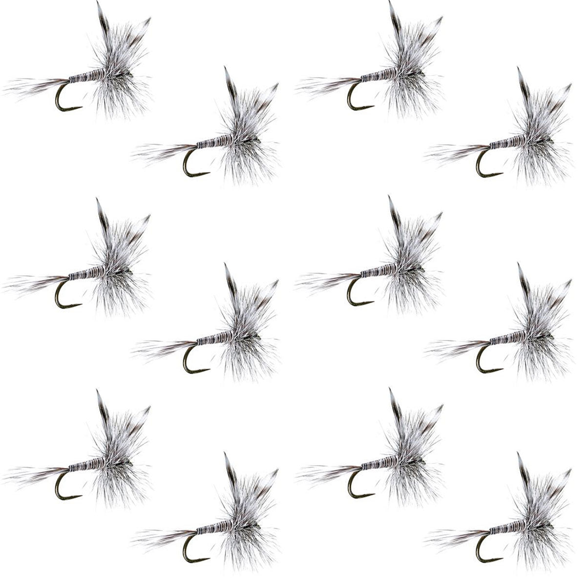 The Fly Fishing Place Barbless Mosquito Classic Trout Dry Fly Fishing 1 Dozen Flies - Hook Size 12