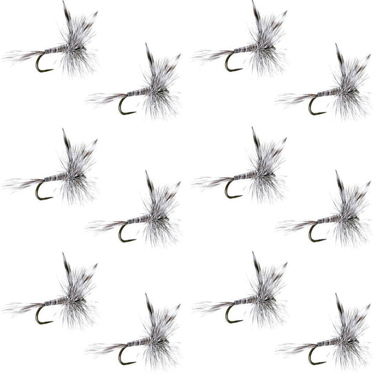 The Fly Fishing Place Barbless Mosquito Classic Trout Dry Fly Fishing 1 Dozen Flies - Hook Size 12