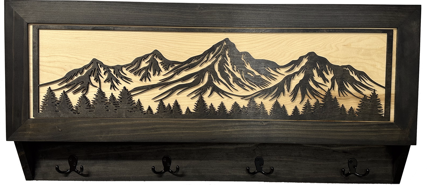 Bellewood Designs - Mountain Scene Concealed Gun Storage Coat, Key, Bag Storage