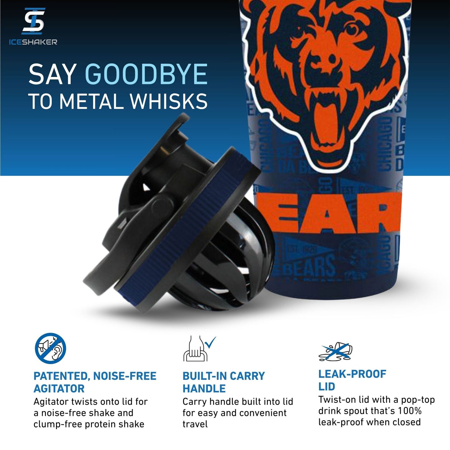 Officially Licensed Chicago Bears 26oz Ice Shaker