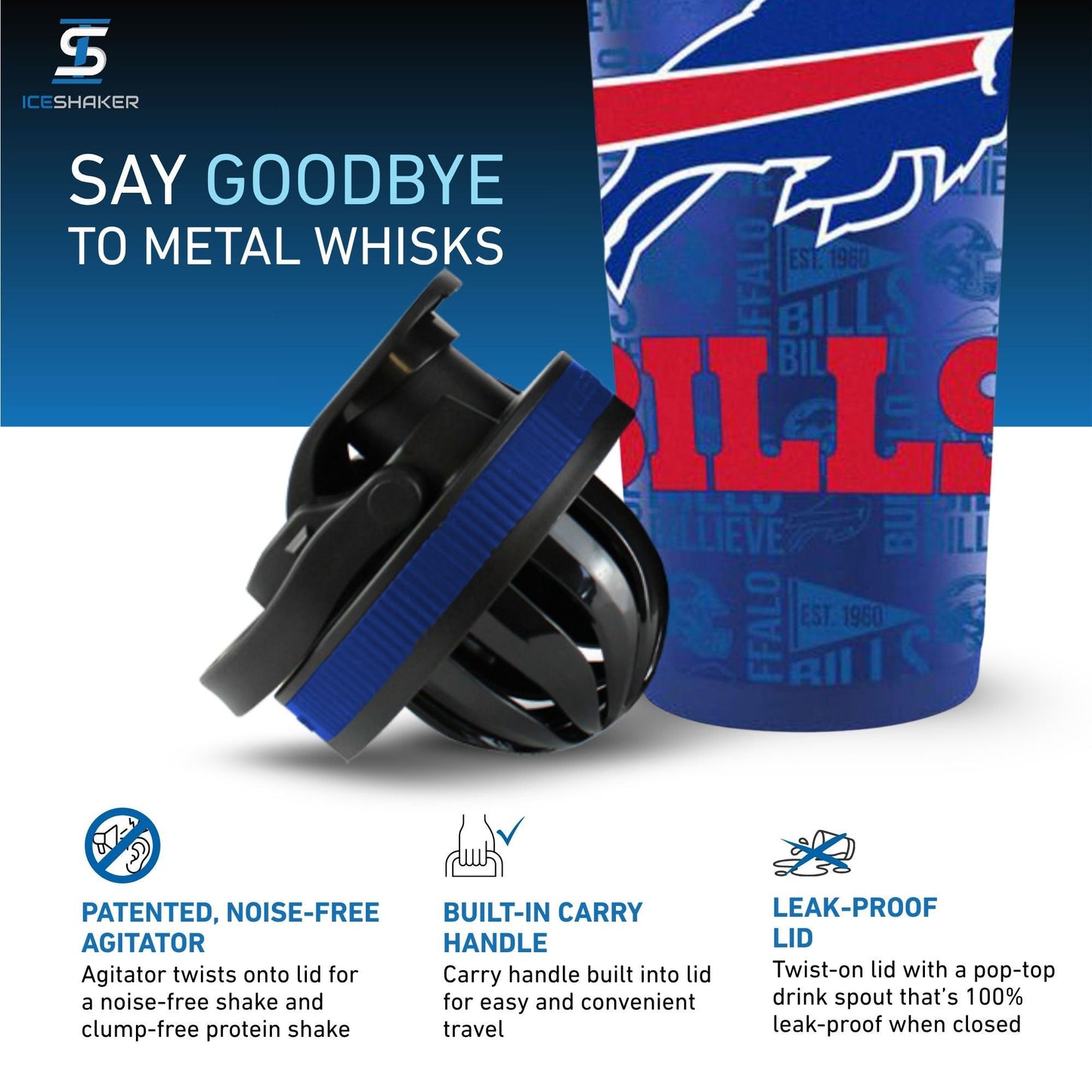 Officially Licensed Buffalo Bills 26oz Ice Shaker