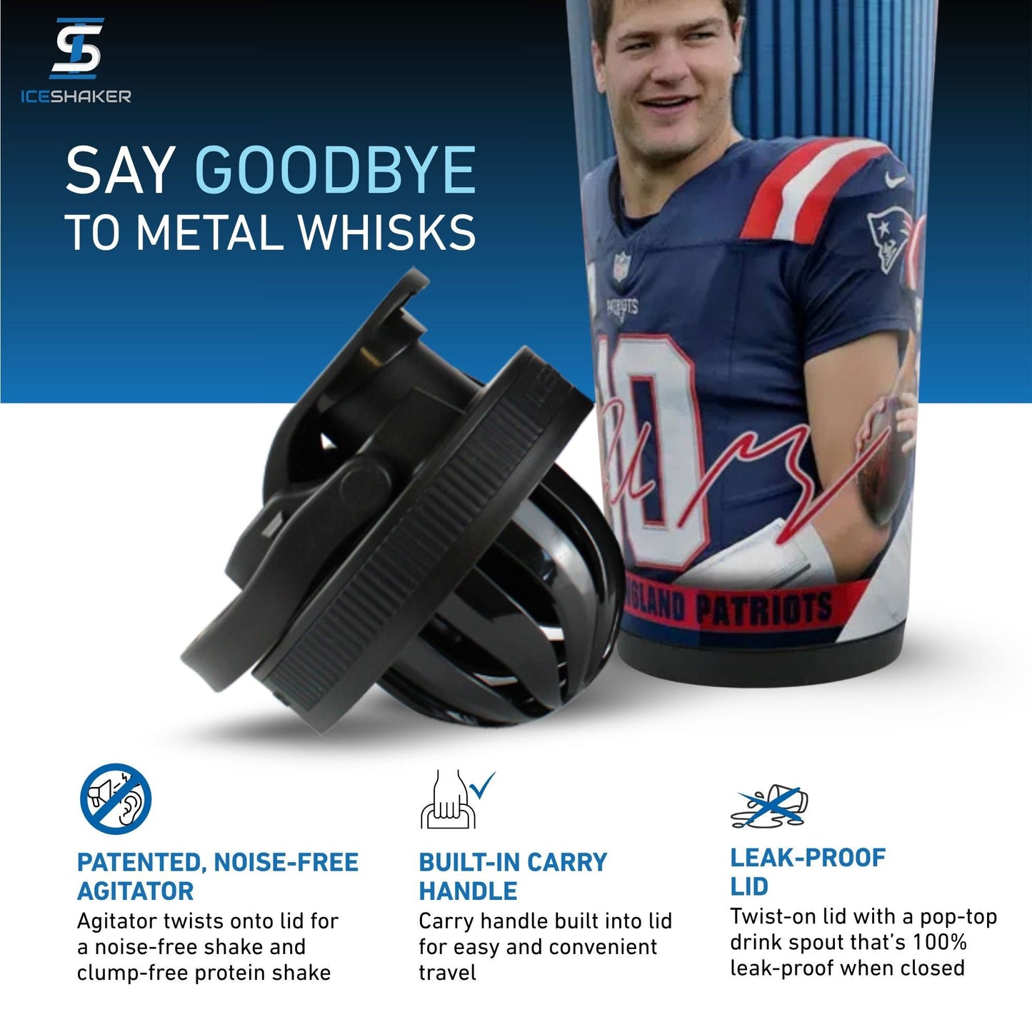 Officially Licensed New England Patriots 26oz Ice Shaker