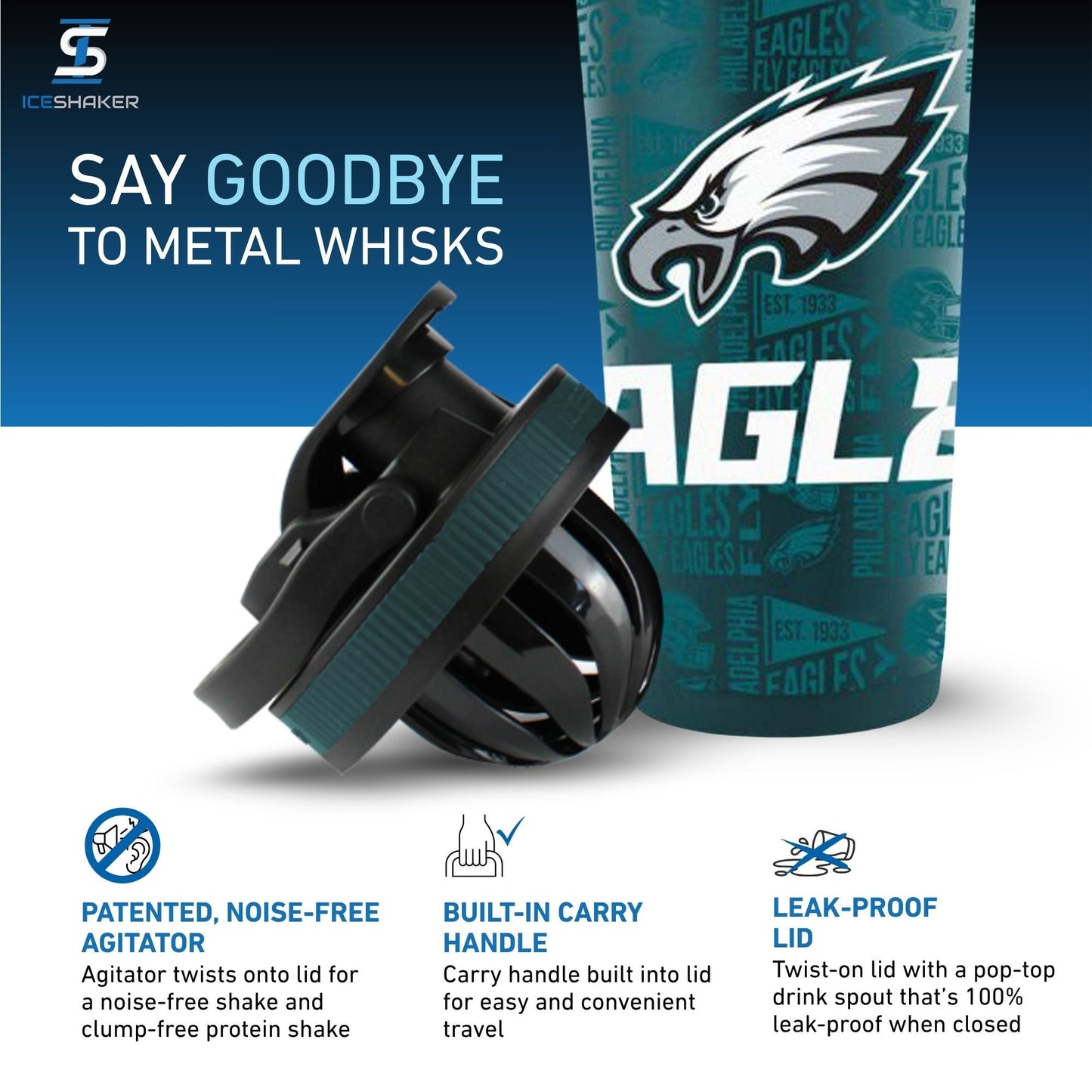 Officially Licensed Philadelphia Eagles 26oz Ice Shaker