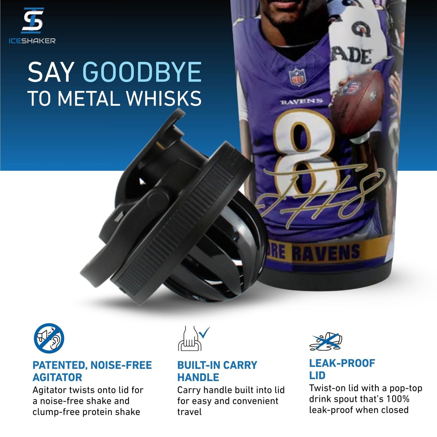 Officially Licensed Baltimore Ravens 26oz Ice Shaker