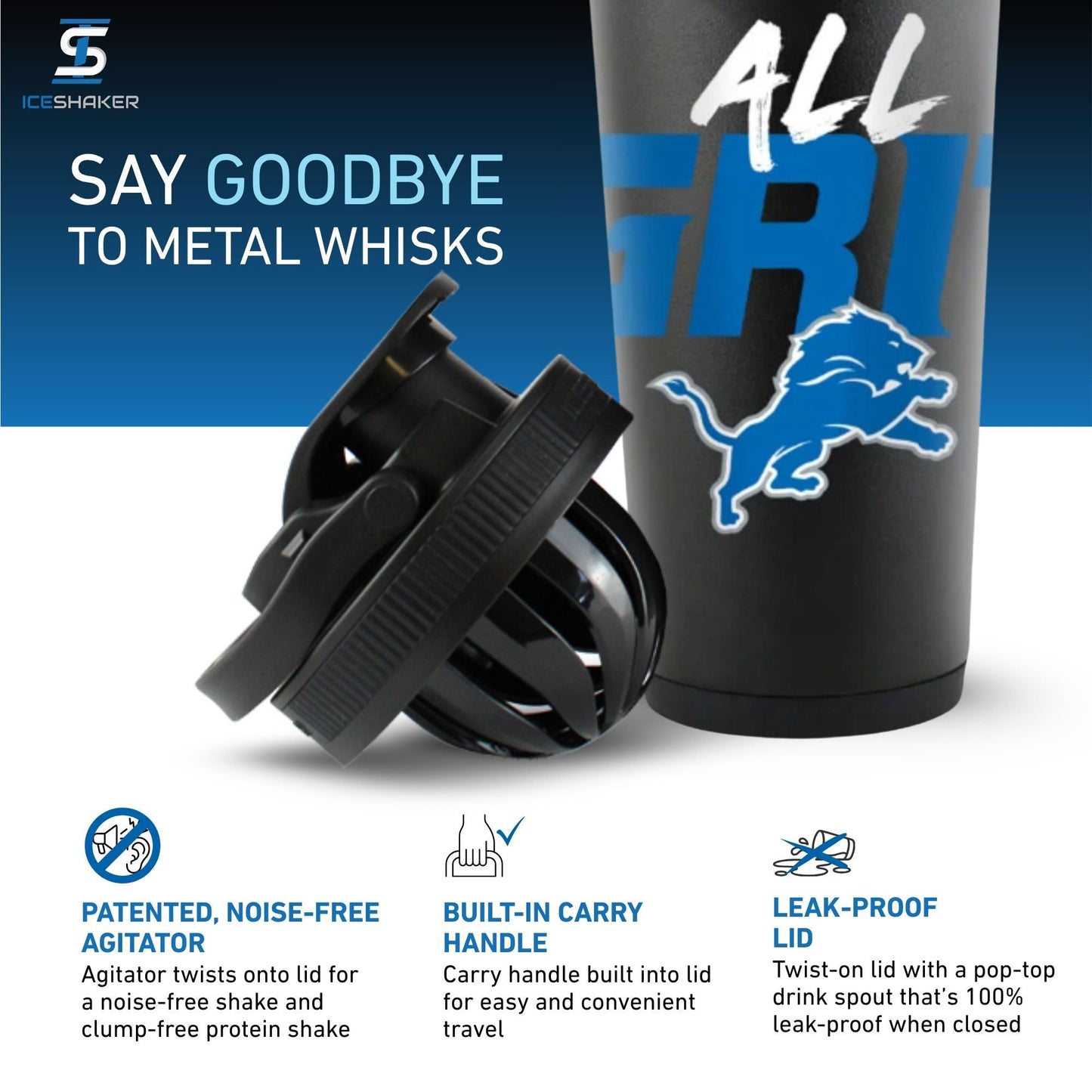 Officially Licensed Detroit Lions 26oz Ice Shaker