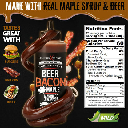 Elijah's Xtreme Beer Bacon Maple BBQ Sauce (6 pk Case)