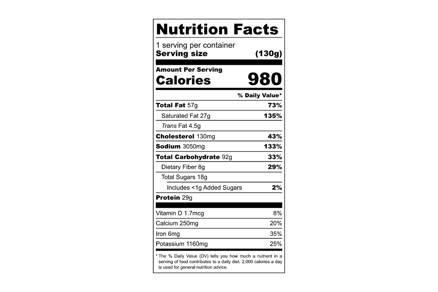 Foundation Outdoors Chicken Pot Pie Meal