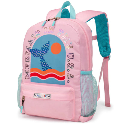 Nautica Kids Backpack for School | Mermaid Tail | 16" Tall