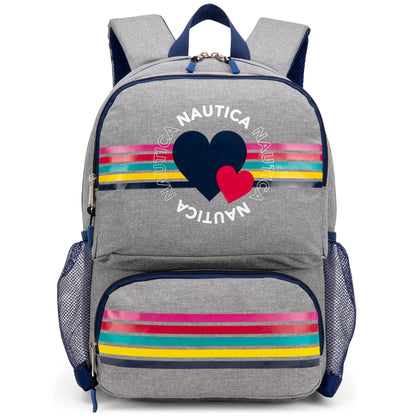 Nautica Kids Backpack for School | Hearts | 16" Tall