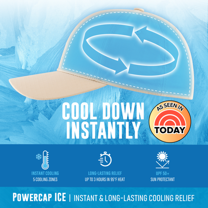 Panther Vision POWERCAP ICE Cooling Sun Hat – Instant Cooling Relief with Reusable Ice Packs, UPF 50 UV Sun Protection, Lightweight & Breathable for Hot Weather