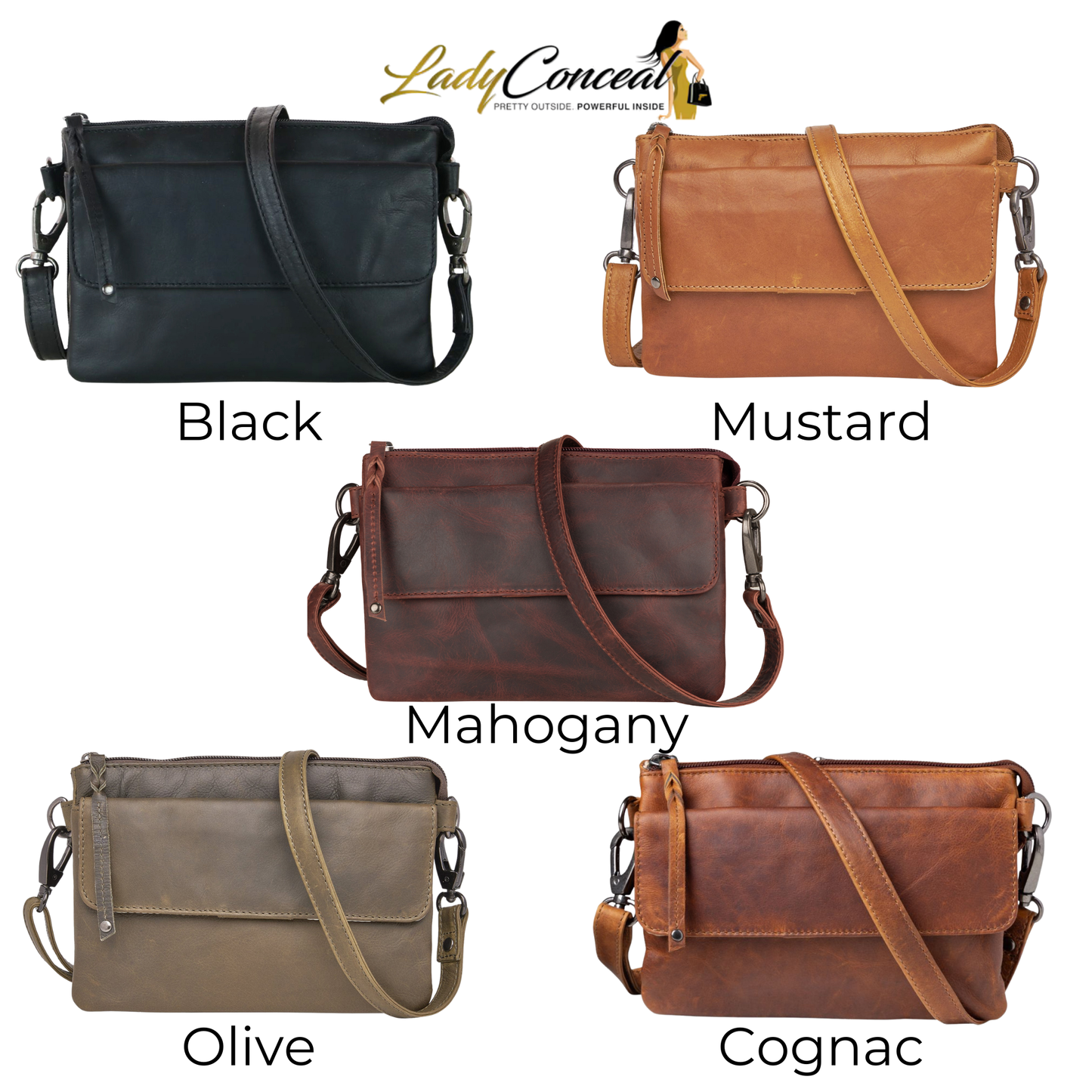 Concealed Carry Natasha Leather Crossbody by Lady Conceal