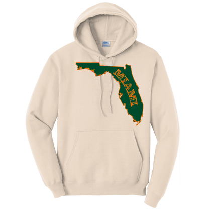 Saltwater Born Miami Orange and Green Cotton Hoodie