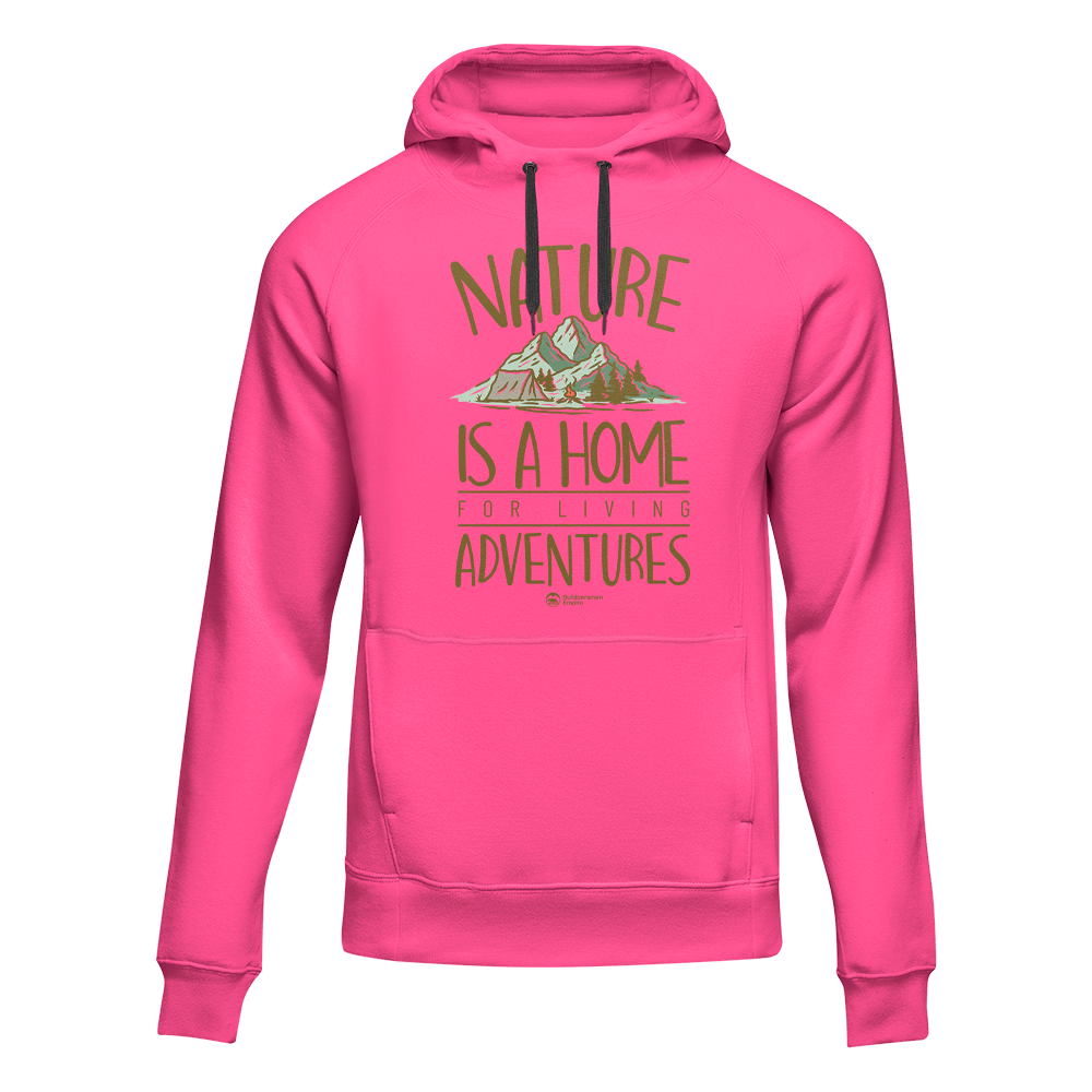 Outdoorzees Nature Is A Home Adult Fleece Hoodie