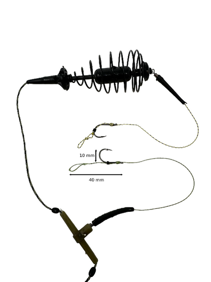 HungryFish 2 Pack Fishing Spring Feeder Baits Cage with 2 Hooks, Cage Hook Rigs Set with Sinker