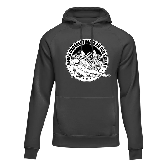 Outdoorzees Never Underestimate An Old Skier Adult Fleece Hoodie
