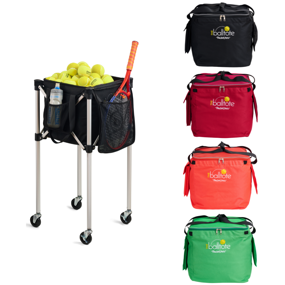 Racket Pets Ball Tote - Green Replacement Bag for Tennis and Pickleball Pro Teaching Cart