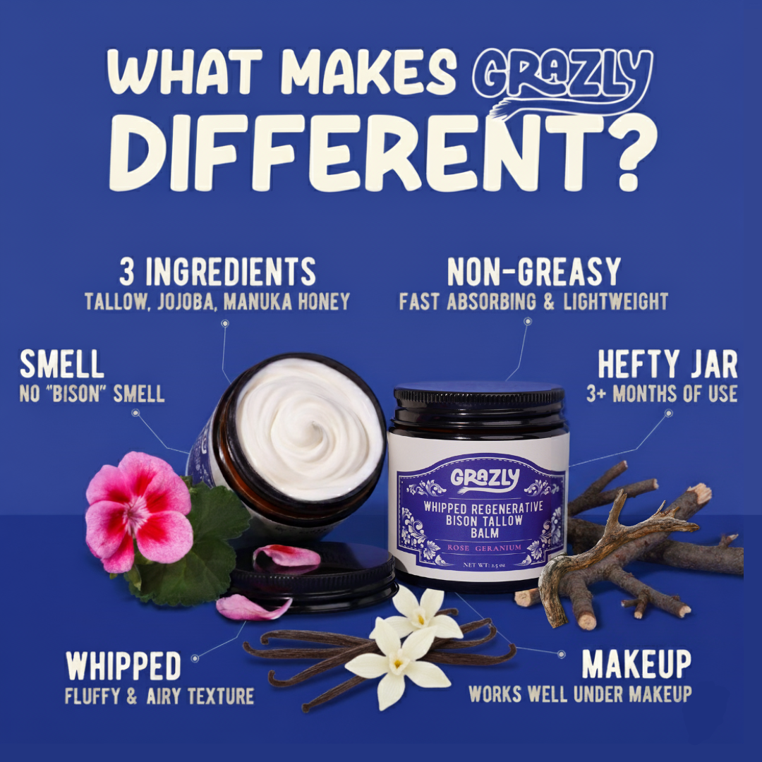 Grazly  Whipped Bison Tallow & Manuka Honey Moisturizing Balm