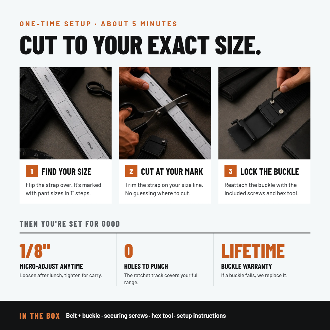 2ND AMEN OPS 1.0 EDC Belt 1.5" Width Ballistic Nylon for Everyday Carry