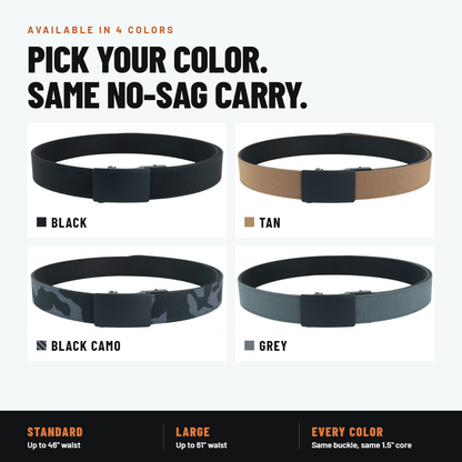 2ND AMEN OPS 1.0 EDC Belt 1.5" Width Ballistic Nylon for Everyday Carry