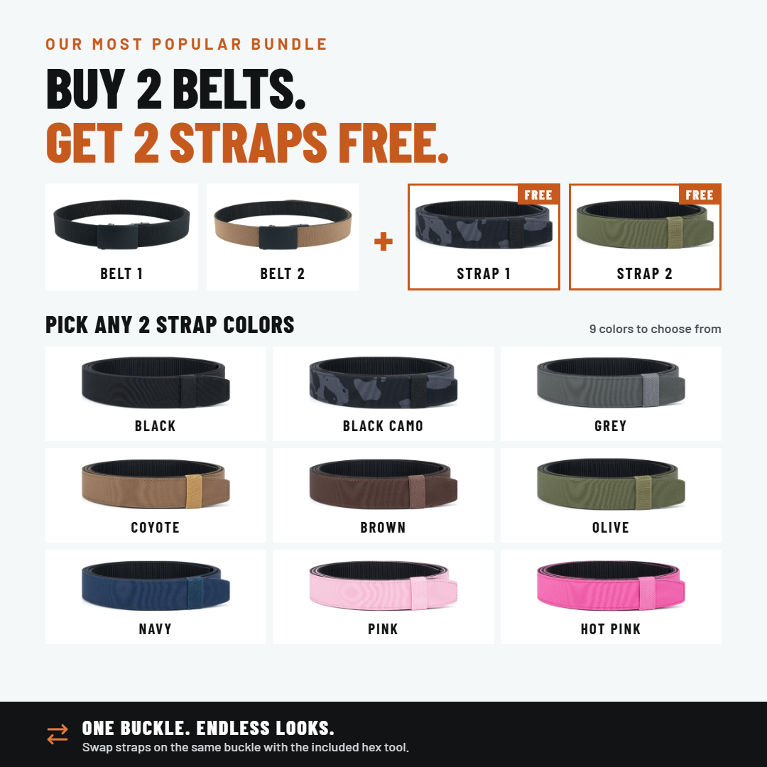 2ND AMEN OPS 1.0 EDC Belt 1.5" Width Ballistic Nylon for Everyday Carry