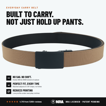 2ND AMEN OPS 1.0 EDC Belt 1.5" Width Ballistic Nylon for Everyday Carry