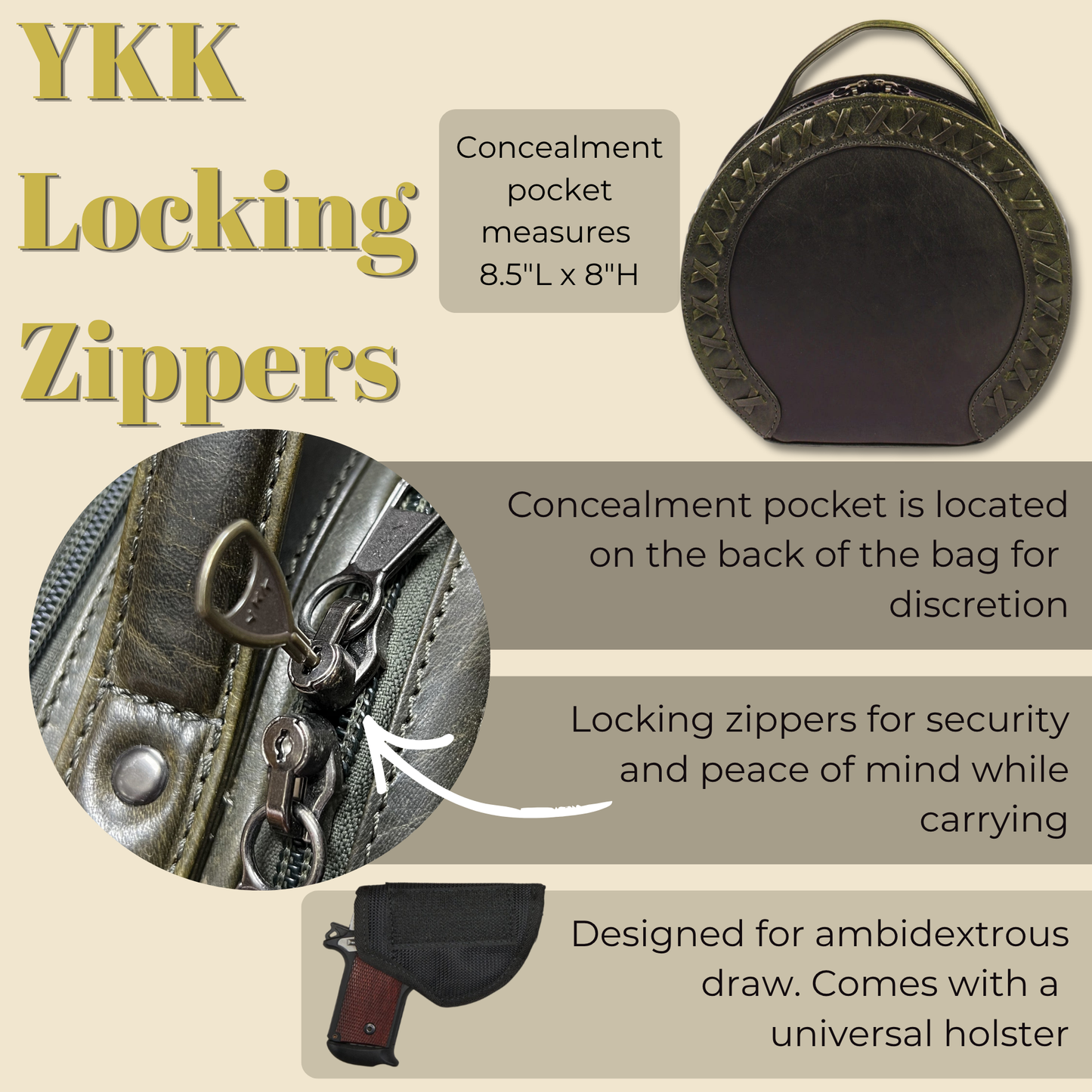 Concealed Carry Oaklee Crossbody Organizer by Lady Conceal
