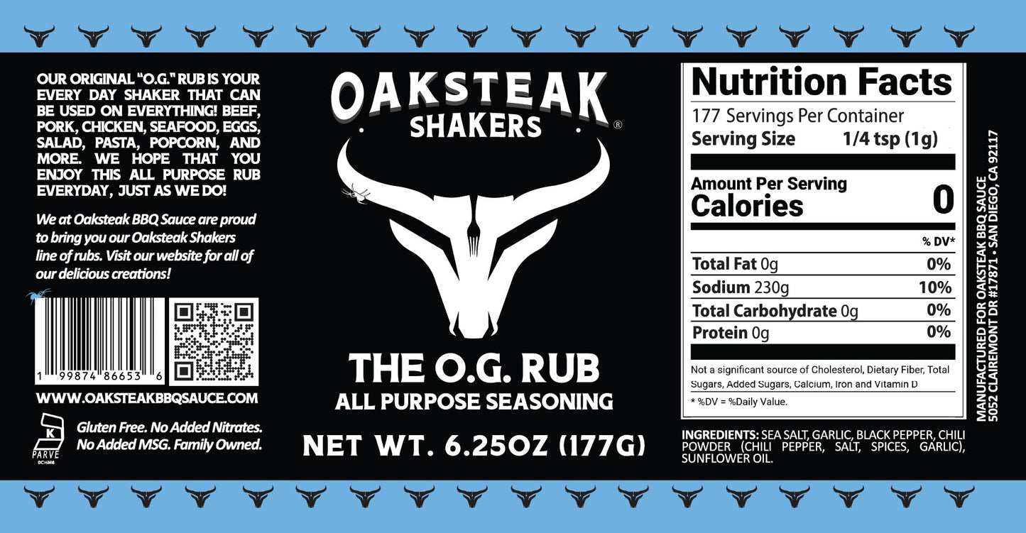 Oaksteak Shakers - The O.G. Rub All Purpose Seasoning