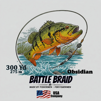 BATTLE BRAID OBSIDIAN 300YRD SPOOL 8x PE