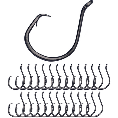 Reaction Tackle Heavyweight Catfish Circle Hooks - Offset Octopus Hooks (25 Pack) - New