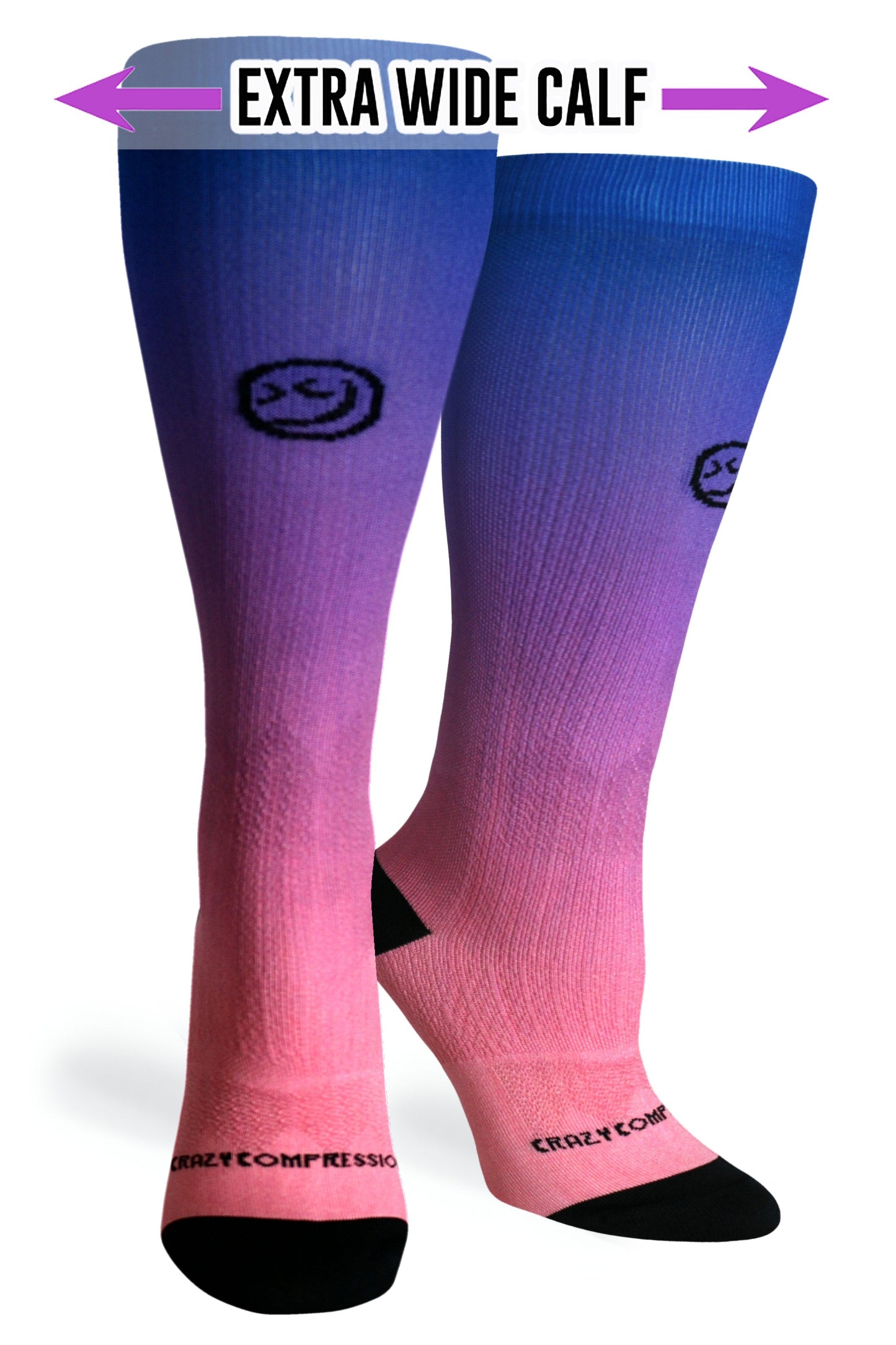 Crazy Compression Ombré Blue Pink - (Standard & Extra Wide)
