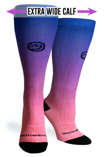 Crazy Compression Ombré Blue Pink - (Standard & Extra Wide)
