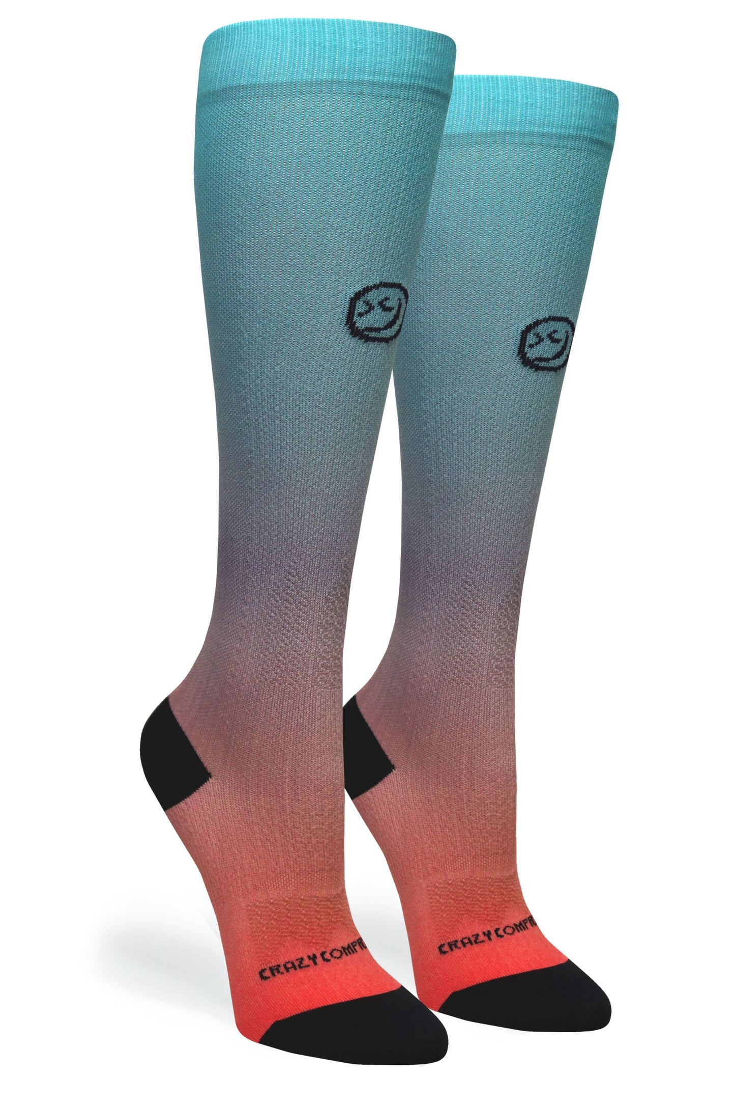 Crazy Compression Ombré Peach Aqua - (Standard & Extra Wide)