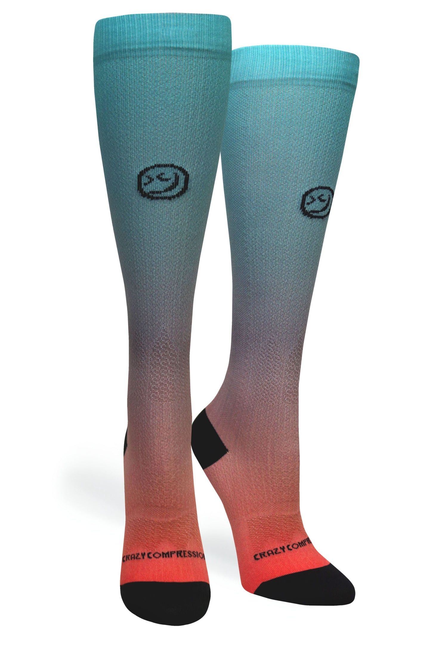 Crazy Compression Ombré Peach Aqua - (Standard & Extra Wide)