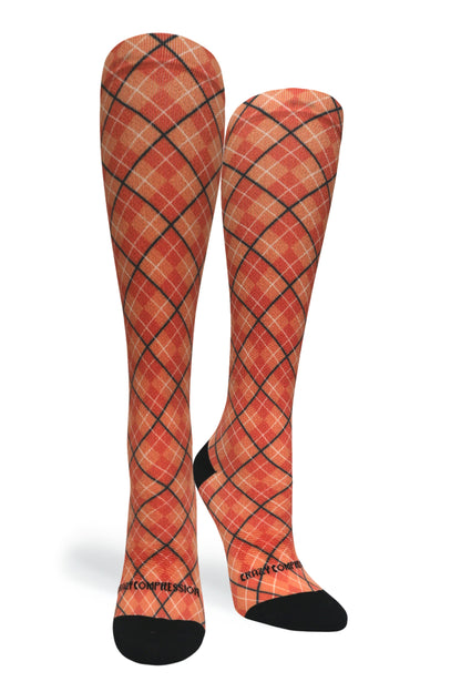 Crazy Compression Orange Plaid - (Standard & Extra Wide)