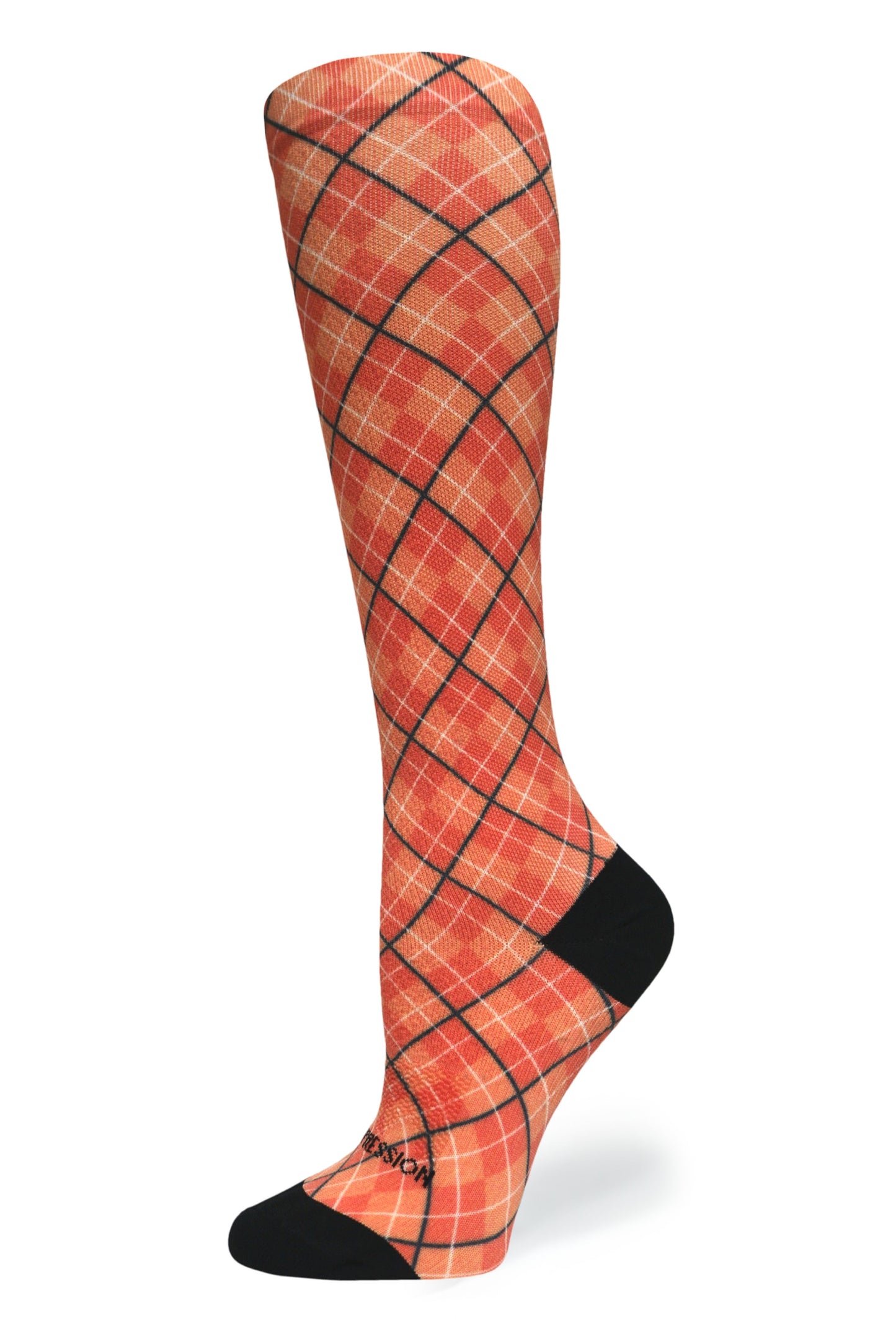 Crazy Compression Orange Plaid - (Standard & Extra Wide)