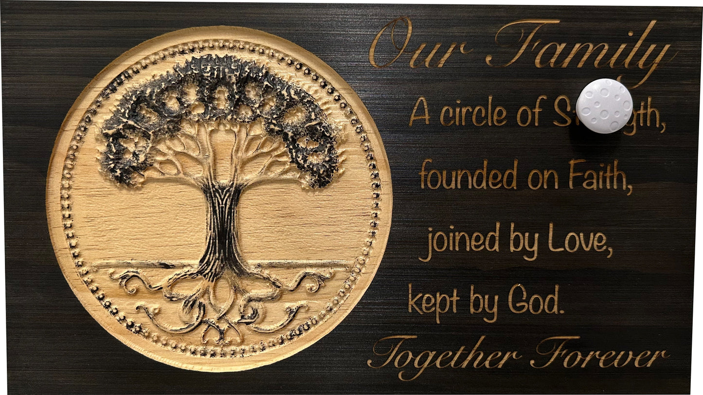 Bellewood Designs - Our Family Tree Roots Wall Decoration Gun Safe - Securely Store Your Gun Safely in Plain Sight