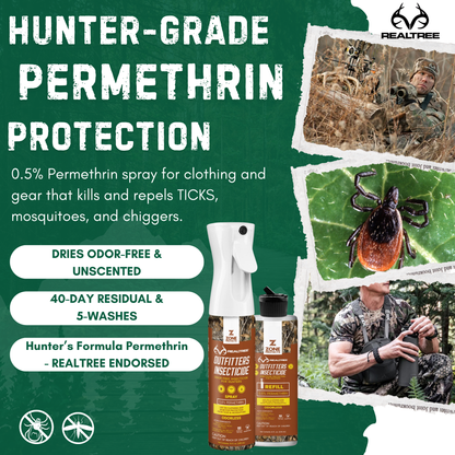 Zone Protects Permethrin Insecticide; Realtree Outfitter's Permethrin Spray Bundle, Mistosol + Refill