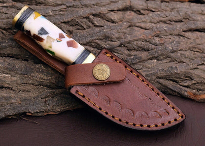 Texan Knives Custom Handmade Damascus Steel Outdoor Knife – 3" Blade