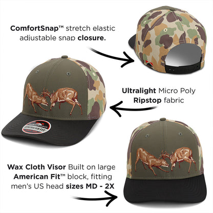 Paramount Outdoors Fighting Deer Rut Cap 6-Panel Riverside Wax Cloth Visor