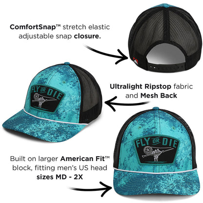 Paramount Outdoors Fly or Die Hat Fly Fishing Mesh Back Rope Cap