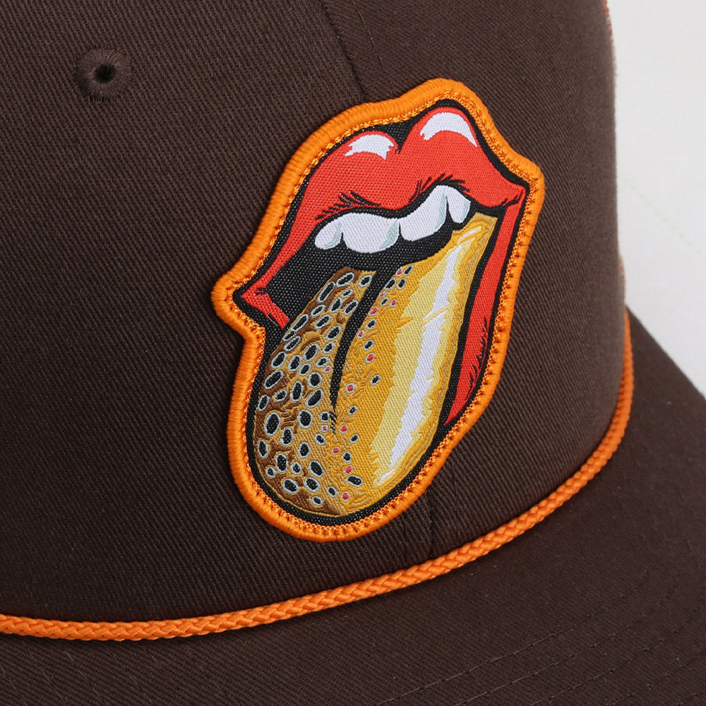 Paramount Outdoors Trout Tongue Fly Fishing Hat Patch Mesh Back Rope Cap